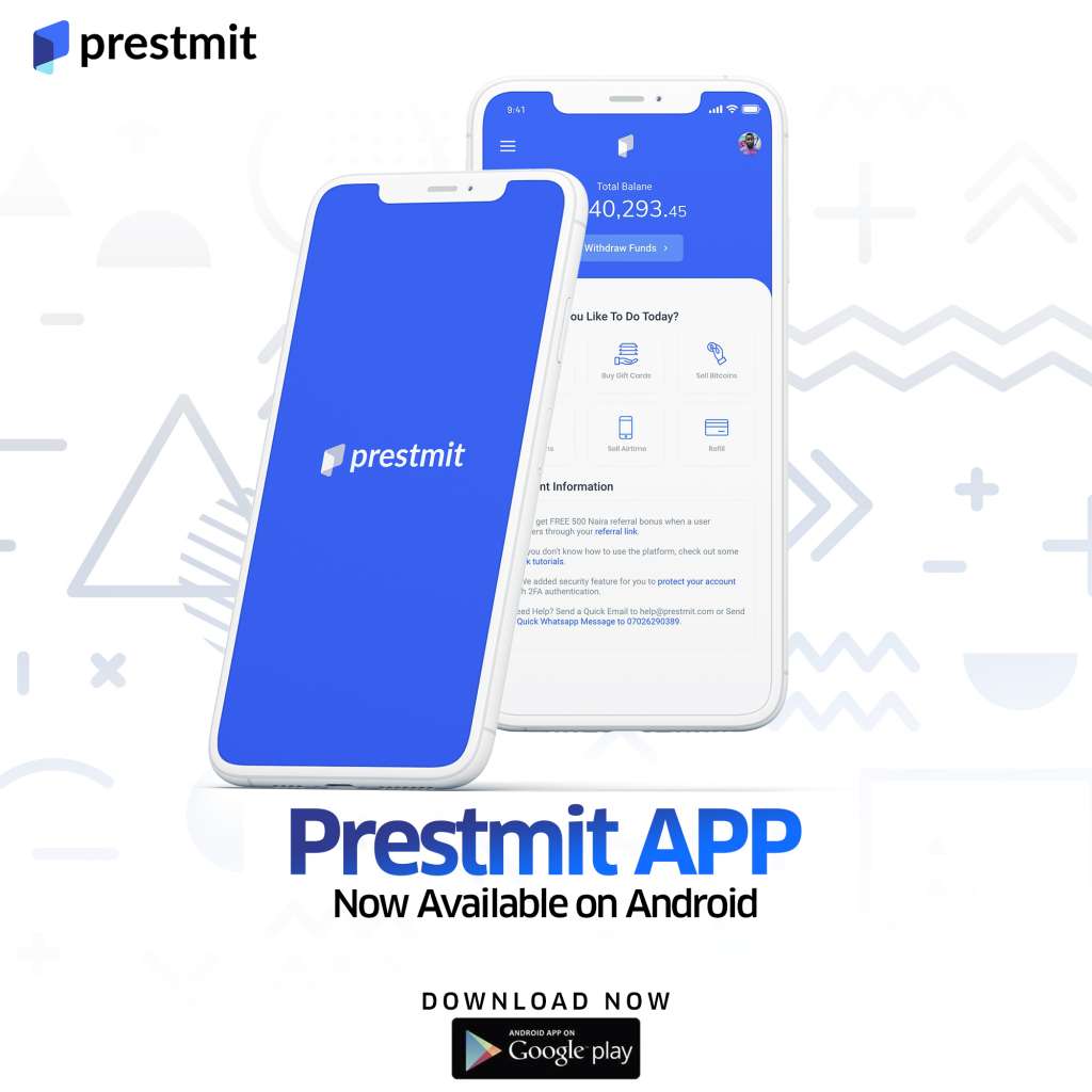 Prestmit app for gift card trading