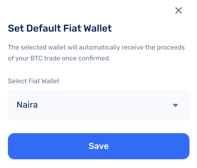 sell crypto default wallet