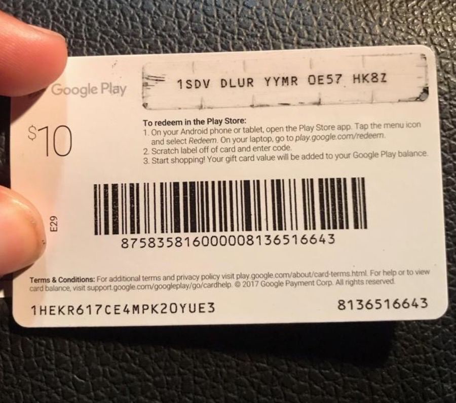 Picture of Google Play gift card