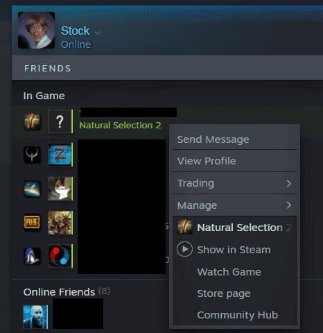 Trading with your friends on Steam gaming app