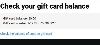 Zero balance error for Footlocker gift card
