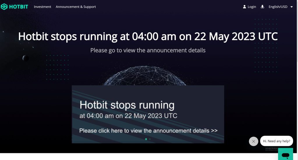 hotbit shuts down operations