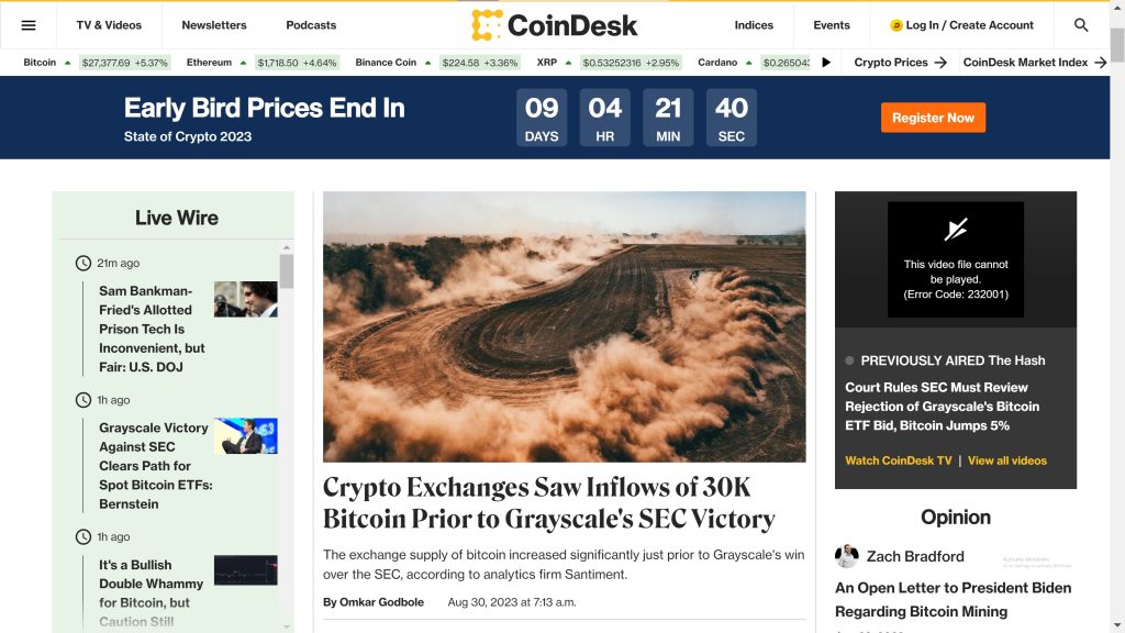 coindesk - best crypto news outlet