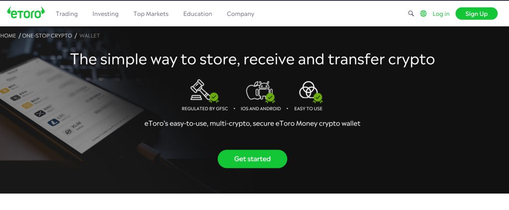 eToro Bitcoin wallet